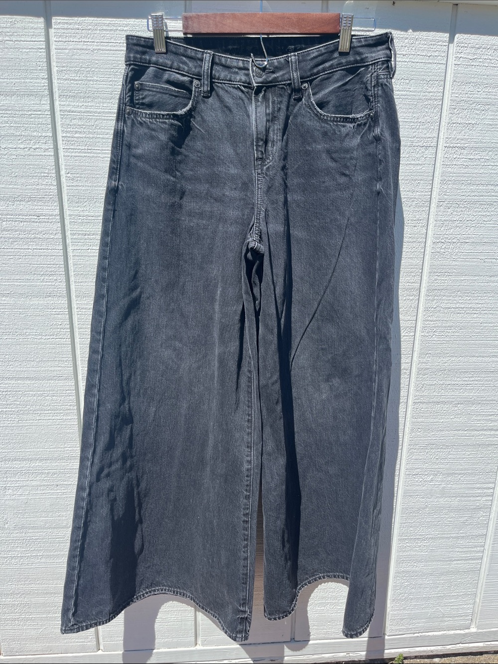 American Eagle Outfitters Black Wide-Leg Flare Jeans